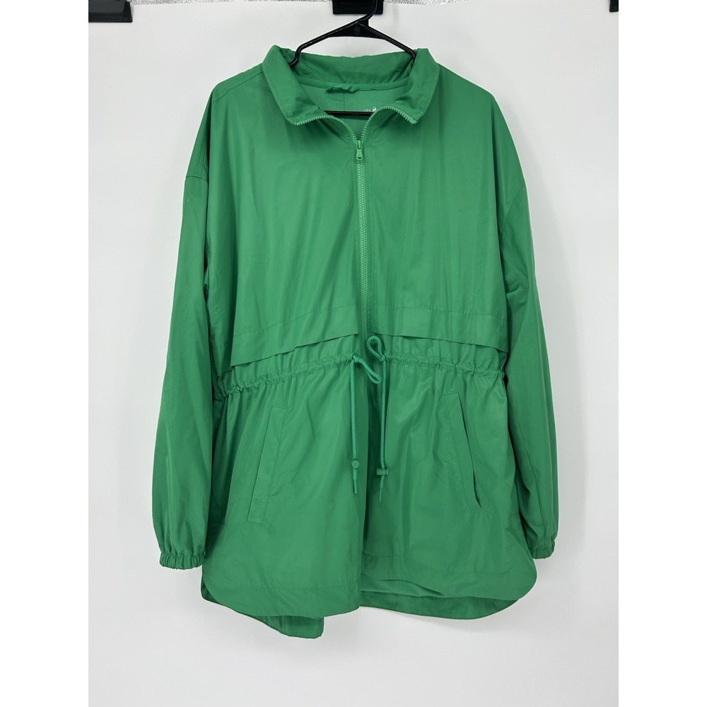 Lou & Grey Anorak Jacket Women's XL Kelly Green Long Sleeve Full Zip Windbreaker